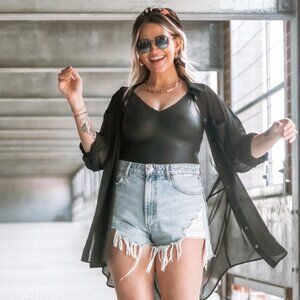 NWT knix Papaya BodySuit Size Medium Black Faux Leather